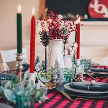 Lacaser Natural Beeswax Taper Candles Bulk, Colored Candlesticks in Rainbow Colors, Smokeless & Unscented, 9" Long Candle Sticks, Burning Time 4 Hours,14pcs