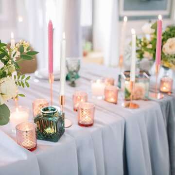 Lacaser Natural Beeswax Taper Candles Bulk, Colored Candlesticks in Rainbow Colors, Smokeless & Unscented, 9" Long Candle Sticks, Burning Time 4 Hours,14pcs