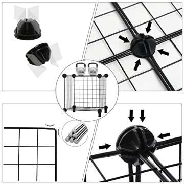AWTATOS Wire Cube Storage Organizer, Closet Organizers and Storage, Metal 9 Cube Storage Shelves Bookshelf, Portable Closet Clothes Organizer for Bedroom, Home, Office, Black