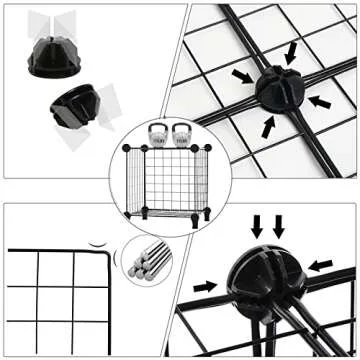 AWTATOS Wire Cube Storage Organizer, Closet Organizers and Storage, Metal 9 Cube Storage Shelves Bookshelf, Portable Closet Clothes Organizer for Bedroom, Home, Office, Black