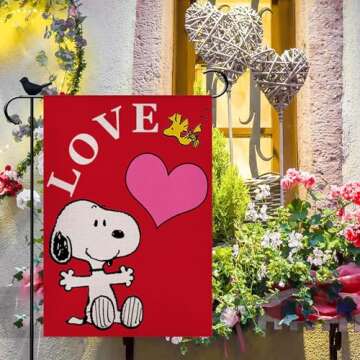 Valentines Day Garden Flag 12x18 Inch Double Sided Outside, Love Hearts Garden Flags Valentines Day ...