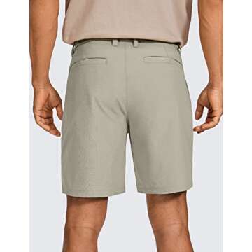 CRZ YOGA Men's All Day Comfy Golf Shorts - 7" Stretch Lightweight Flat Front for Casual Work with Po...