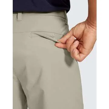 CRZ YOGA Men's All Day Comfy Golf Shorts - 7" Stretch Lightweight Flat Front for Casual Work with Pockets Khali Barley 34W x 7L