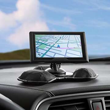 Amazon Basics Car Dashboard Mount Holder for Garmin, Tomtom, Magellan and Other Portable GPS Navigators, Black