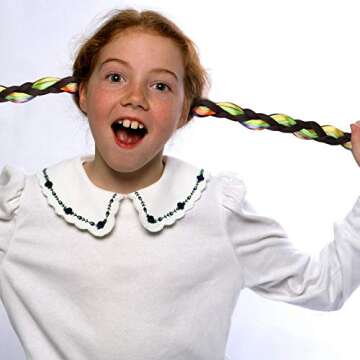 6 Pcs Colored Kids Hair Extensions with Cute Clips Bows for Little Girls Toddler Party Birthday Hair Accessories