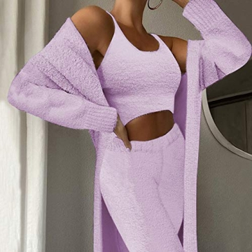 Fixmatti Women 3-Piece Cozy Fleece Lounge Set