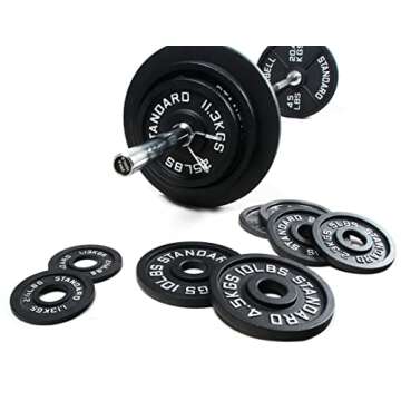 Signature Fitness 300-Pound Olympic Weight Set with Barbell