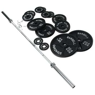 Signature Fitness 300-Pound Olympic Weight Set with Barbell