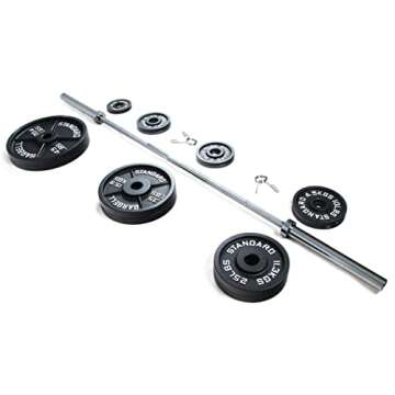 Signature Fitness 300-Pound Olympic Weight Set with Barbell