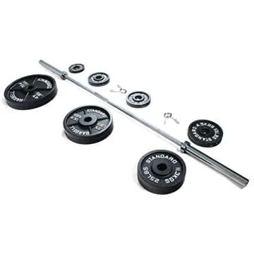 Signature Fitness 300-Pound Olympic Weight Set with Barbell