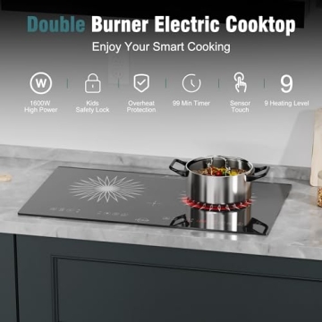 Hobsir 2 Burner Electric Cooktop - Ceramic 24 Inch