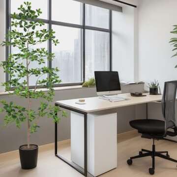 Hobyhoon 7ft Artificial Black Olive Tree, Faux Plants Indoor, Fake Black Olive Tree for Home Decor, Large Tall Tree - Indoor Decorative Plant & Potted Tree, 7 ft Faux Olive Tree for Home Office Décor