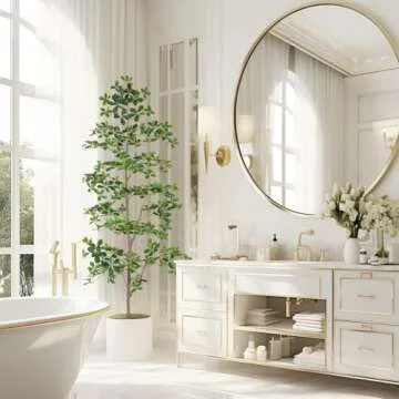 Hobyhoon 7ft Artificial Black Olive Tree, Faux Plants Indoor, Fake Black Olive Tree for Home Decor, Large Tall Tree - Indoor Decorative Plant & Potted Tree, 7 ft Faux Olive Tree for Home Office Décor