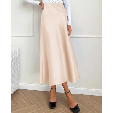 Stylish BTFBM Satin Midi Skirt for Women - Elegant & Comfortable