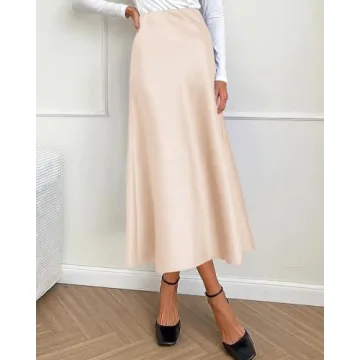 Stylish BTFBM Satin Midi Skirt for Women - Elegant & Comfortable