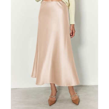 Stylish BTFBM Satin Midi Skirt for Women - Elegant & Comfortable