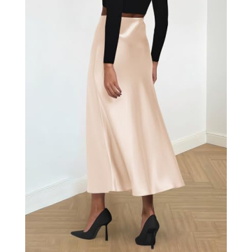 Stylish BTFBM Satin Midi Skirt for Women - Elegant & Comfortable