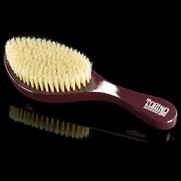 Torino Pro Wave Brushes by Brush King - Medium Curve Wave Brush, 100% Boar Bristles, All Purpose Wave Brush for 360 Waves - #490