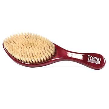 Torino Pro Wave Brushes by Brush King - Medium Curve Wave Brush, 100% Boar Bristles, All Purpose Wave Brush for 360 Waves - #490