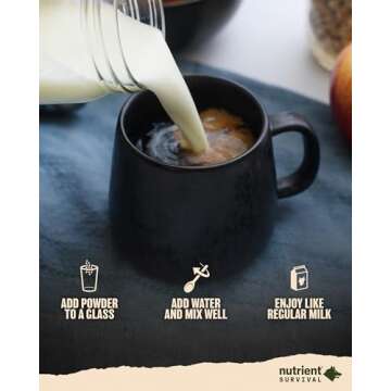 Nutrient Survival Vitamin Powdered Milk, Freeze Dried Prepper Supplies & Emergency Food Supply, 21 Essential Nutrients, Soy & Gluten Free, Shelf Stable Up to 25 Years, One Can, 60 Servings