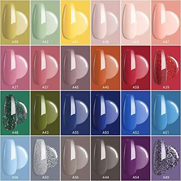 Gel Nail Polish 24 Colors 7ML Summer Neon Gel Polish Set Soak Off Gel Nail Kit Green Red Glitter Nai...