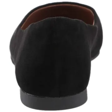 Amazon Essentials Women's Pointed-Toe Ballet Flat Black Microsuede