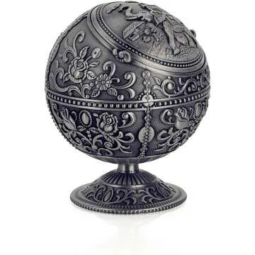 Vintage Portable Metal Ashtray with Lid