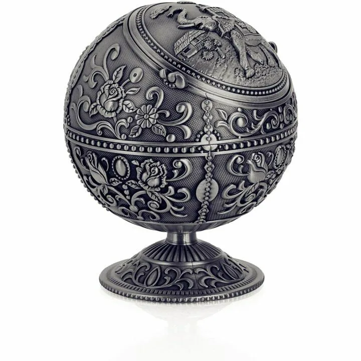 Vintage Portable Metal Ashtray with Lid