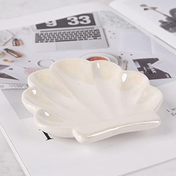 Ceramic Shell Trinket Dish Jewelry Organizer Home Decor