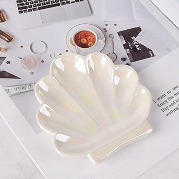 Ceramic Shell Trinket Dish Jewelry Organizer Home Decor