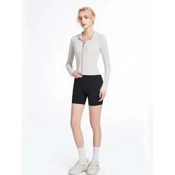 Abonlen Ribbed Hoodies for Women Lightweight Full Zip Up Jackets Long Sleeves Tops Fitted Cropped Sweatshirt(Grey,Small)