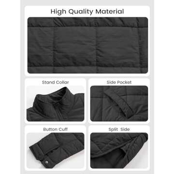 Omoone Women's Lightweight Quilted Puffer Jacket for Winter