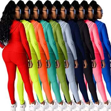 PRETTYGARDEN Women's Two Piece Tracksuit Set Long Sleeve Zipper Hoodie Jacket with Sweatpants Sweatsuit Jogger Workout Set