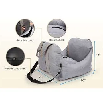 PET AWESOME Dog Car Seat, Puppy Booster Seat, Travel Carrier Bed for Small and Medium Pets