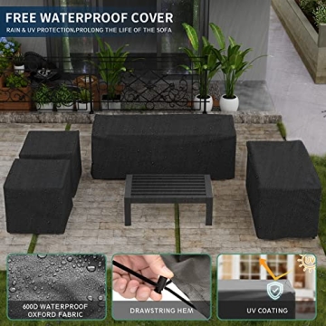 Amopatio Aluminum Patio Furniture Set with Covers