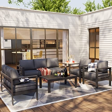 Amopatio Aluminum Patio Furniture Set with Covers