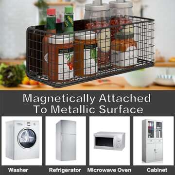 LIFEFAN Magnetic Storage Basket for Home and Office