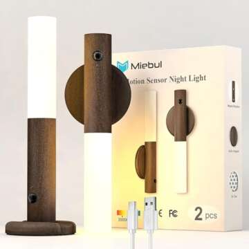Miebul USB Charging Wall Mounted Torch Lights - 3PCS, Motion Sensor & Constant Light