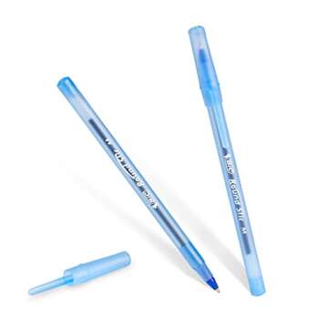 BIC Round Stic Xtra Life Ballpoint Pens, Medium Point (1.0mm), Blue, Flexible Round Barrel For Writing Comfort, 60-Count