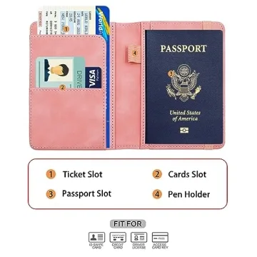 Melsbrinna Waterproof RFID Passport Holder Pink Secure Travel