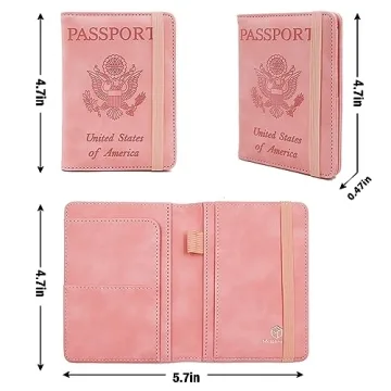 Melsbrinna Waterproof RFID Passport Holder Pink Secure Travel