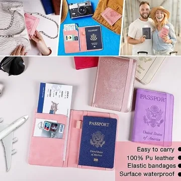 Melsbrinna Waterproof RFID Passport Holder Pink Secure Travel