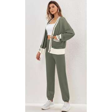 ETCYY NEW Women's 2 Piece Outfit Lounge Set Trendy Cardigan Sweater Pants Sets V Neck Button Pocket Knit Matching Loungewear