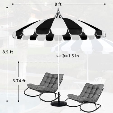 Stylish Funsite 8Ft Patio Pagoda Umbrella for Outdoors