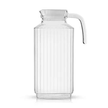 JoyJolt 60oz Glass Pitcher with 2 Lids for Hot and Cold Drinks
