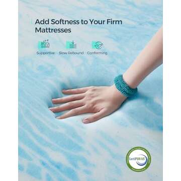 LINSY LIVING Cooling Gel Infused Mattress Topper Twin Size