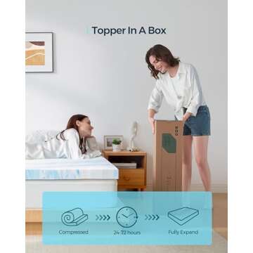 LINSY LIVING Cooling Gel Infused Mattress Topper Twin Size