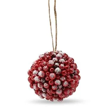 Ornativity Frosted Red Berries Ornaments Set of 12 - Perfect for Christmas