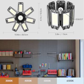CHENGCHILIT 200W Garage Light - Adjustable LED Panels