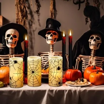 Halloween LED Flickering Candles - 3 Pcs